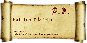 Pollich Márta névjegykártya